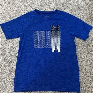 Under Armour Boys Heatgear Graphic T-Shirt Short Sleeve Royal Blue Youth XL